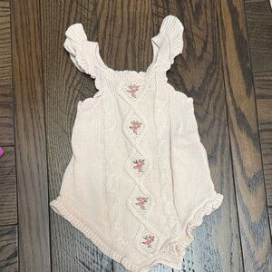 Pink Floral Knit Baby One-Piece Bodysuit